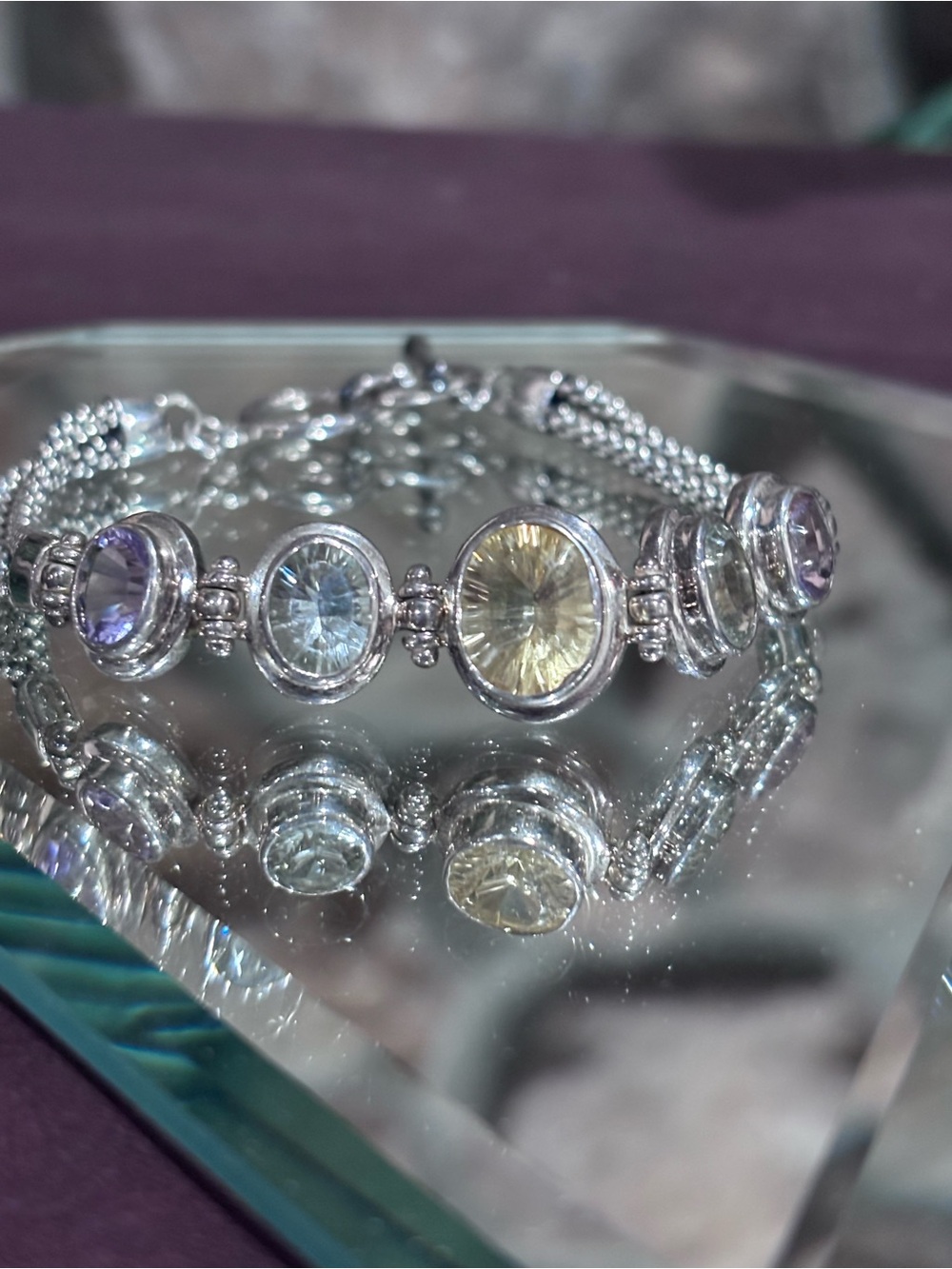 J&T multi real gemstone bracelet